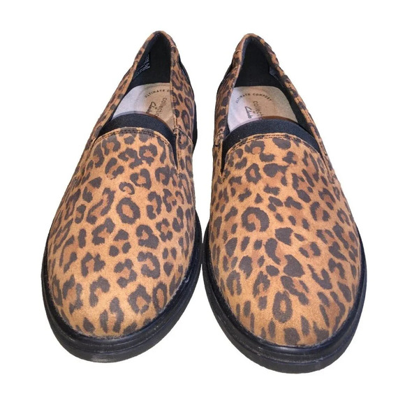 Clarks Shoes - Collection Clarks Women's Size 7.5 W Kayleigh Step Slip Loafer Cheetah Comfort